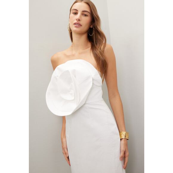 Mara Hoffman Dresses & Skirts - MARA HOFFMAN White Linen A-Line Strapless Bloom Bodice Maia Dress size 10